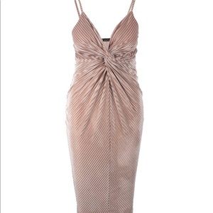 Ribbed Velvet Twist Dress